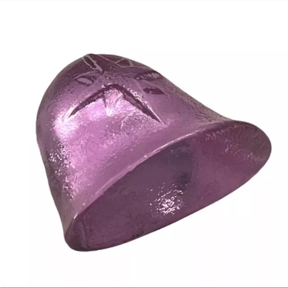 Fire & Light • Rare Lavender Bell Paperweight 2½” Recycled Glass Discontinued - Picture 6 of 9